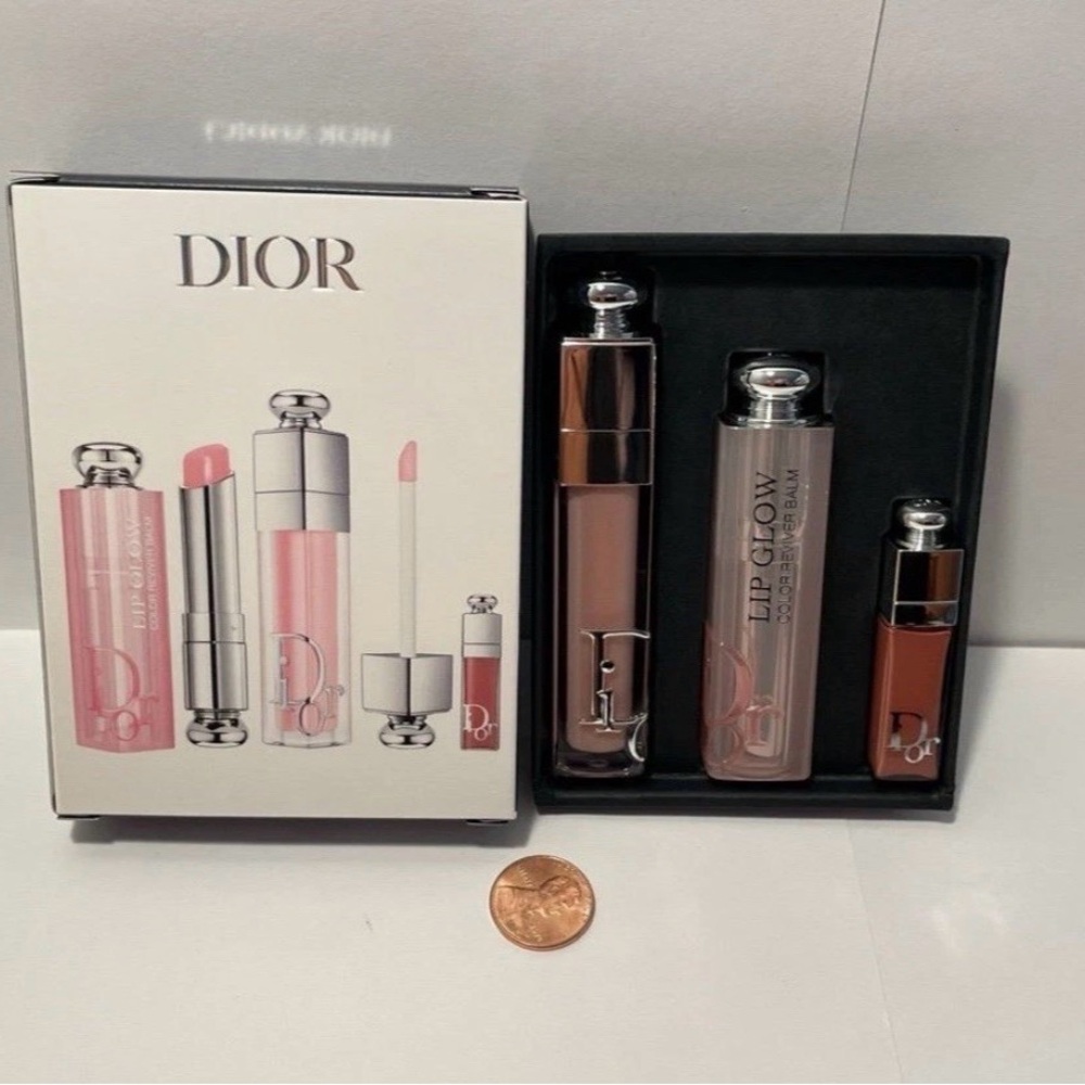 DIOR ADDICT 3-PIECE SET (001 Pink) Lip Glow, Lip Maximizer & Mini Factory Sealed - Picture 2 of 2